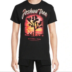 Men's Joshua Tree National Park Graphic T-Shirt Black Brand New